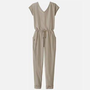Patagonia: Tan Jumpsuit Romper with Cut Out Detail: Size Large